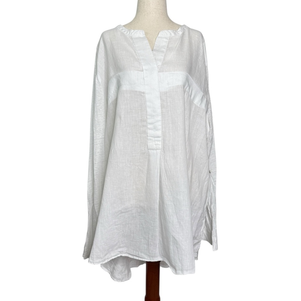 Open End‎ Hamburg Germany White Linen Tunic